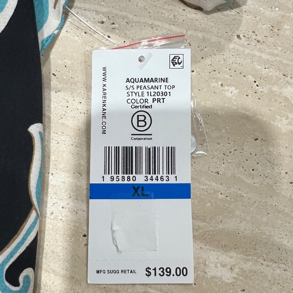 Karen Kane S/S Peasant Top - Picture 5 of 7